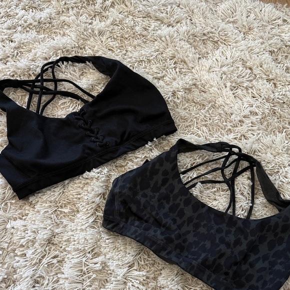 Victoria's Secret Other - Black and Leopard Print Strappy Sports Bras